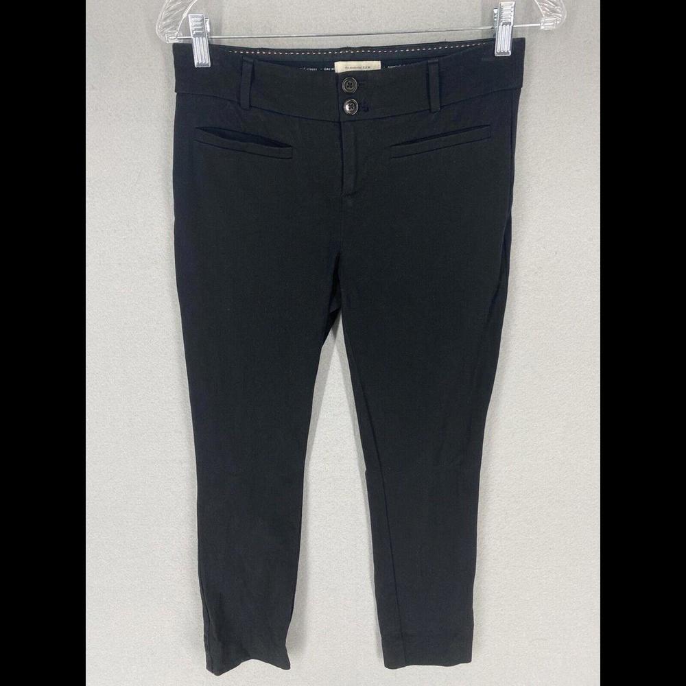 The Essential Slim by Anthropologie Womens Pants Size 2 Black Casual